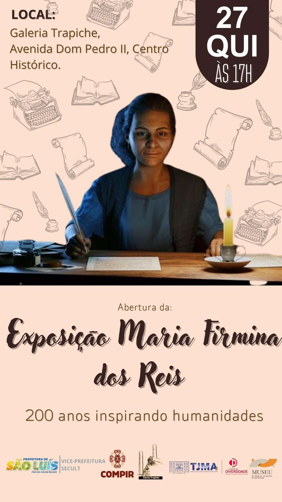 Prefeitura de São Luís e TJ-MA promovem exposição sobre Maria Firmina dos Reis na Galeria Trapiche