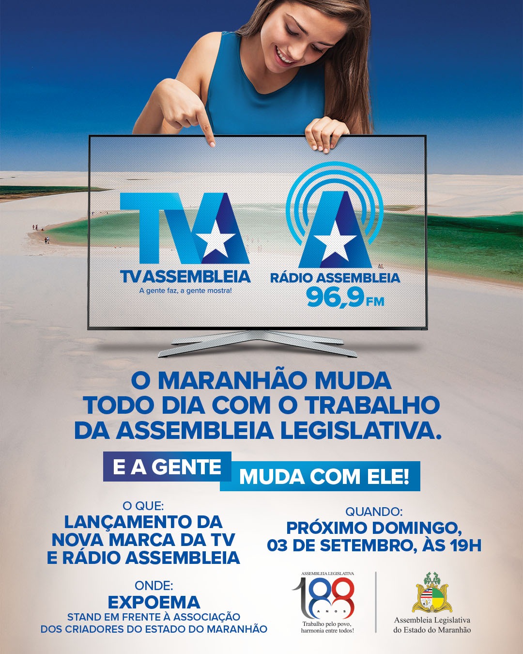 TV e Rádio Assembleia apresentarão nova marca durante Expoema 2023 TV e Rádio Assembleia apresentarão nova marca durante Expoema 2023