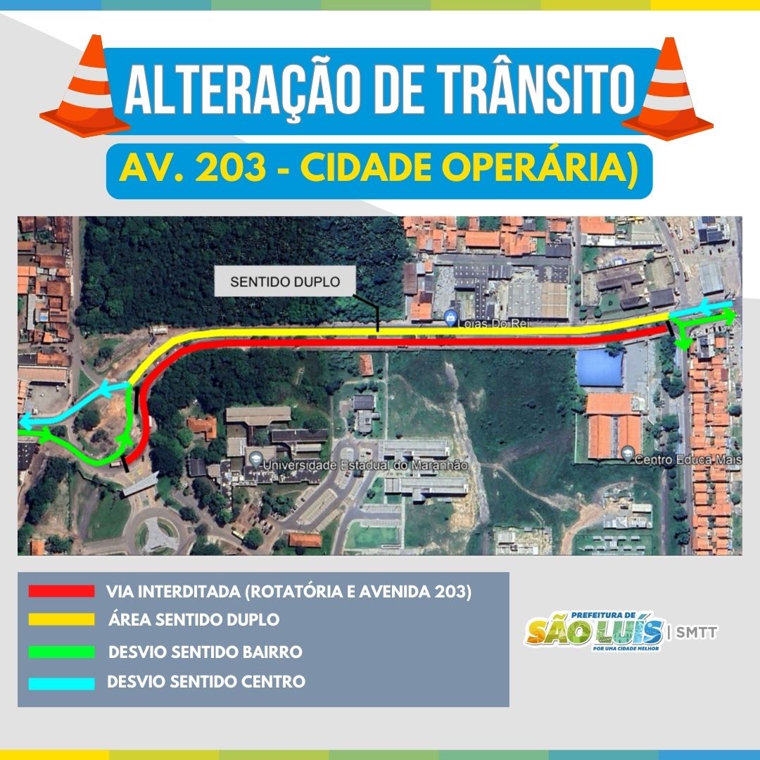 SMTT realiza intervenção de trânsito na Avenida 203, na Cidade Operária SMTT realiza intervenção de trânsito na Avenida 203, na Cidade Operária