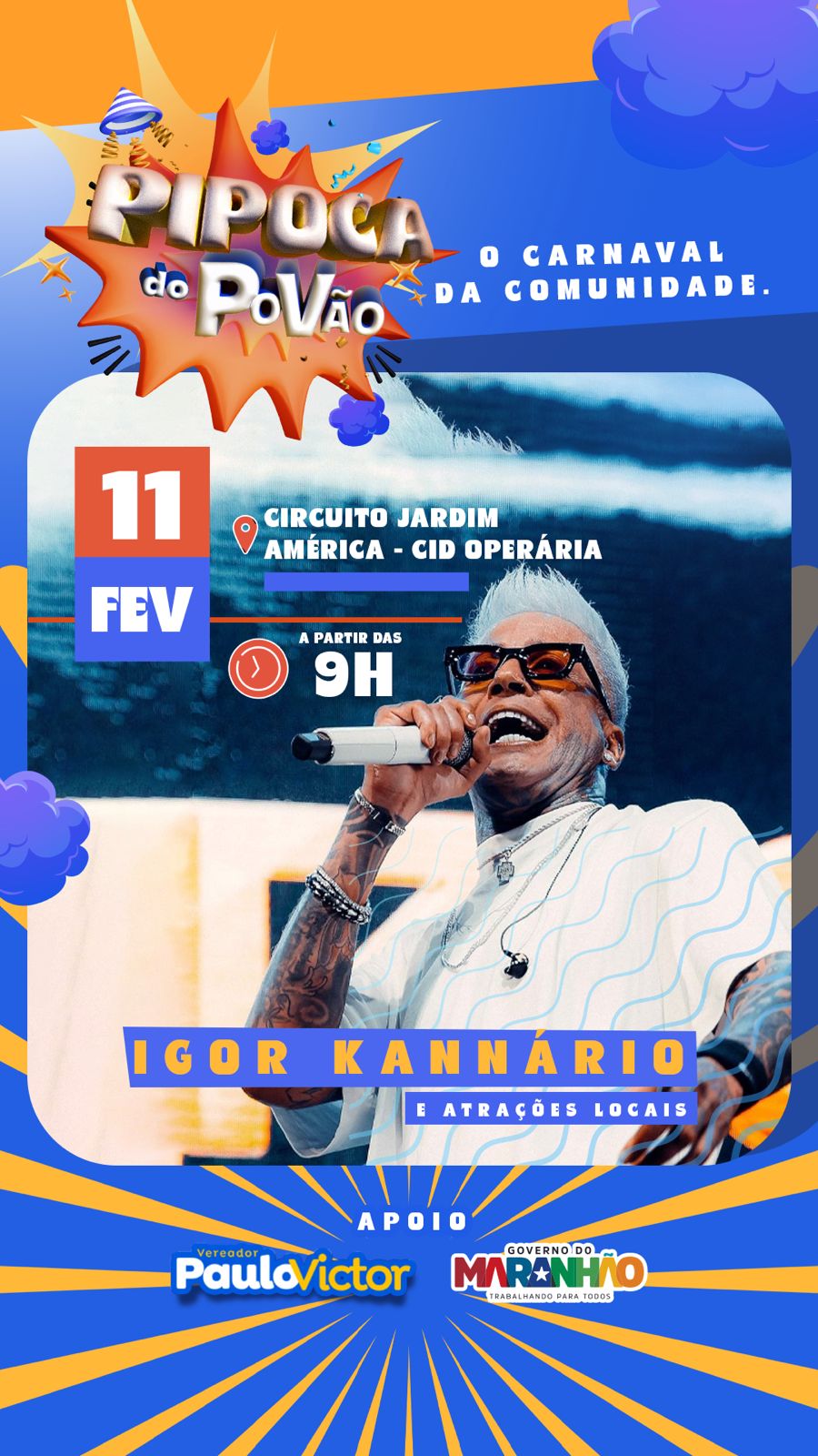 Saiba como será a PIPOCA DO POVÃO, evento organizado pelo vereador Paulo Victor, no Circuito Jardim América/Cidade Operária Saiba como será a PIPOCA DO POVÃO, evento organizado pelo vereador Paulo Victor, no Circuito Jardim América/Cidade Operária