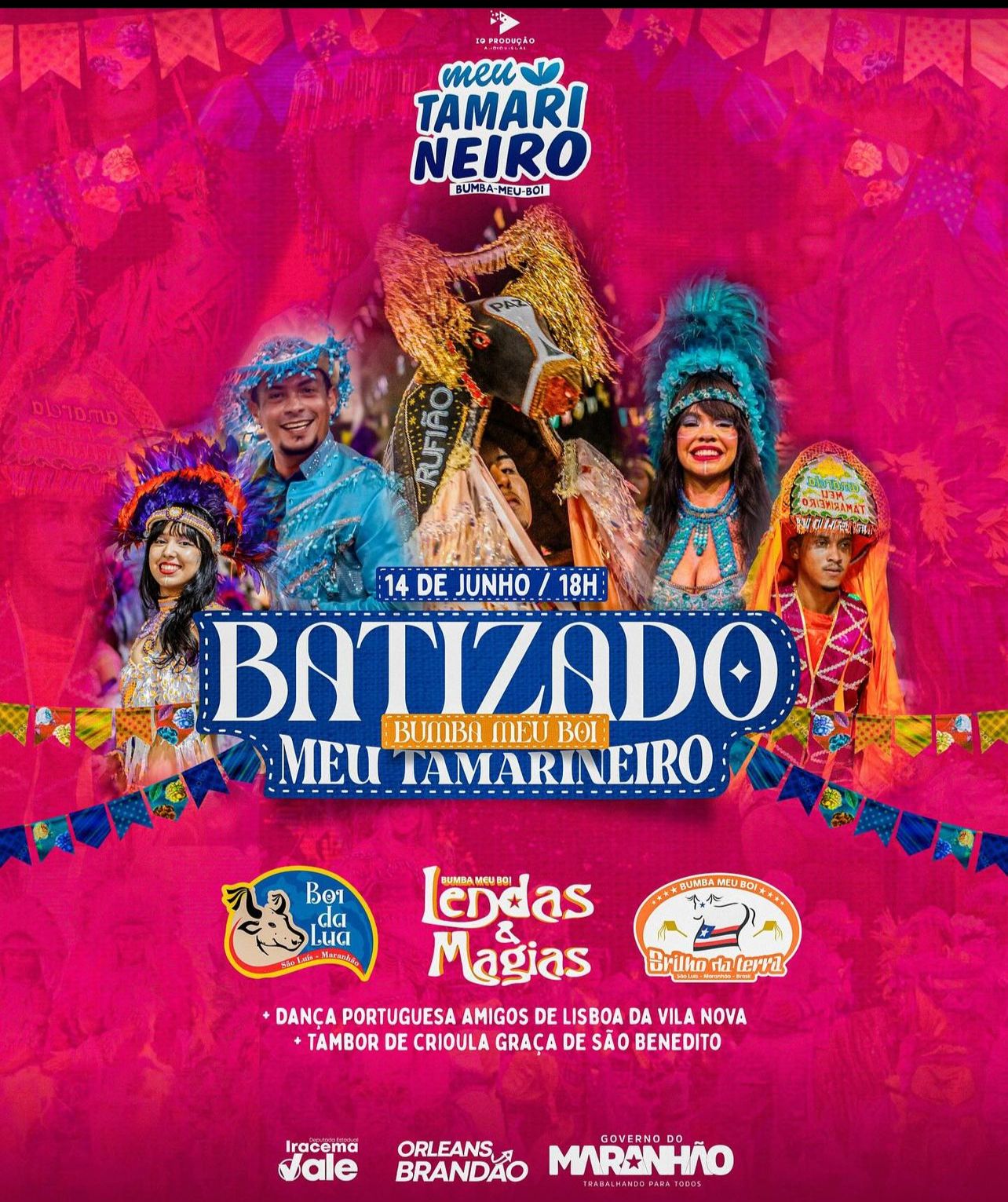 Ritual de Batismo do Boi Meu Tamarineiro acontece nesta sexta, 14, em Ribamar