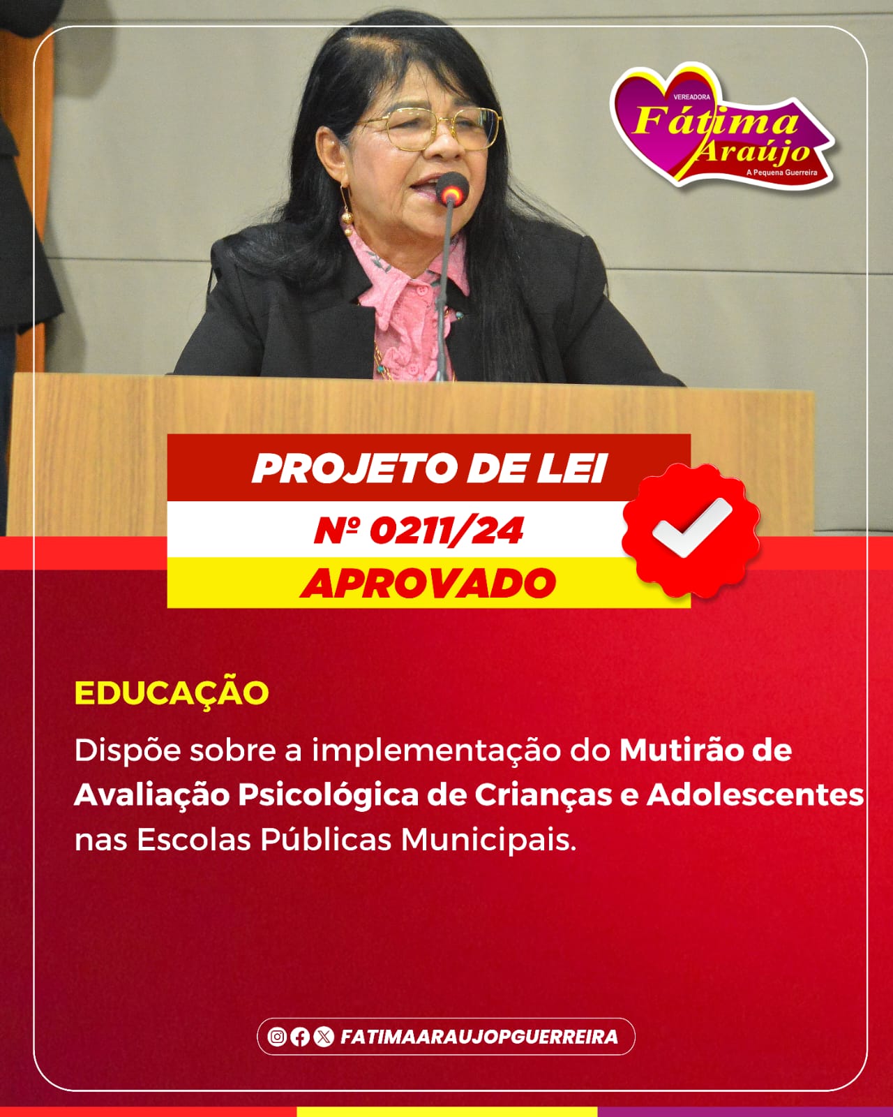 Projetos de lei de Fatima Araújo sobre saúde são aprovados na Câmara Municipal de São Luís Projetos de lei de Fatima Araújo sobre saúde são aprovados na Câmara Municipal de São Luís